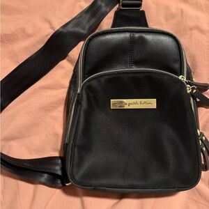 Petunia Picklebottom Black Leather Crossbody Sling Bag